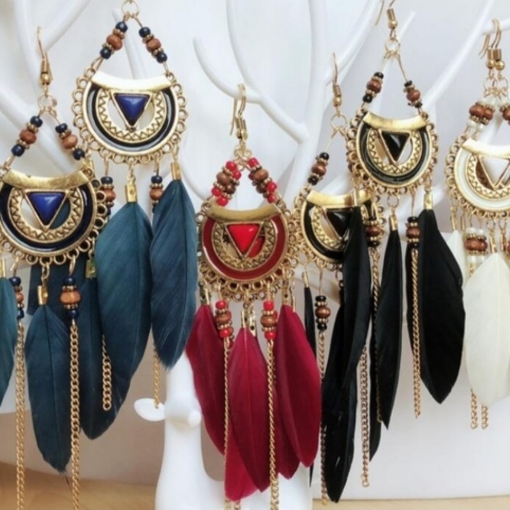 Native American style earings - Picture 2 of 2